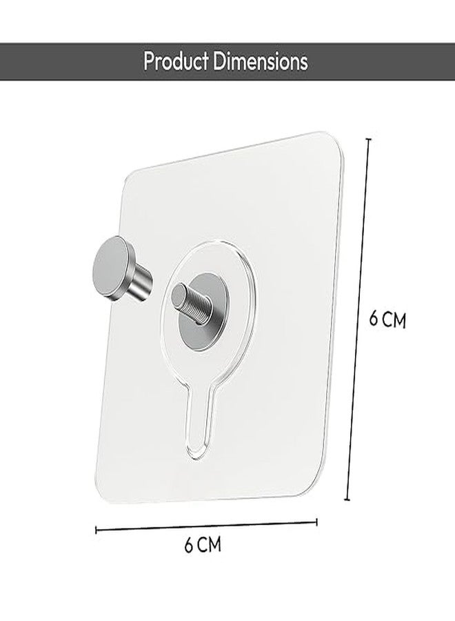 Swaze Wall Hooks, Self Adhesive Made in India (NOT China) Hooks, Heavy Duty Strong for Kitchen Accessories Items Stainless Steel, Sticky Nail Patch No Drilling (Photo Hook, Pack of 20) - Image 2